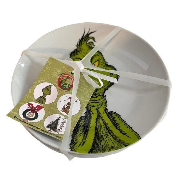 Dr. Seuss Holiday The Grinch Christmas Small Plates Set Of 4 Poshmark